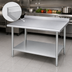 Thumbnail image #3 for Duke 30 x 30 Inch Square Stainless Steel Work Table with 1-1/8 Inch Riser and Galvanized Undershelf