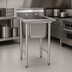 Thumbnail image #3 for Eagle Group 314 Series 1-Compartment 304 Stainless Steel Commercial Sink with 16 x 20 x 13-1/2 Inch Bowl, Backsplash, and Legs