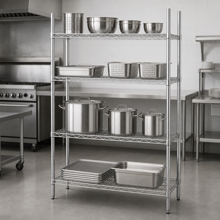 Product image #3 for Advance Tabco Special Value Series Heavy Duty Chrome Plated Wire Shelf, 60"W x 14"D