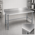 Thumbnail image #3 for Eagle Group Deluxe Series 60-Inch x 24-Inch Stainless Steel Work Table with Backsplash and Galvanized Tubular Base