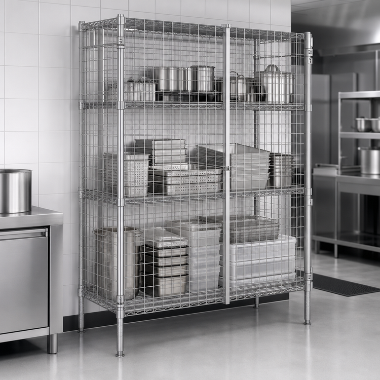 Product image #3 for Metro Super Erecta Stationary Chrome-Plated Wire Security Cage