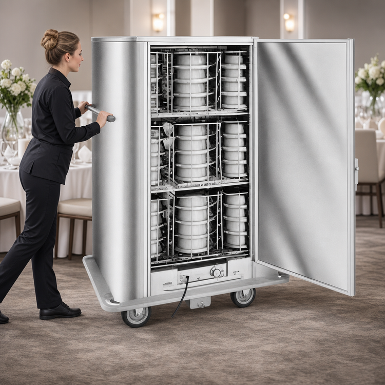 Product image #3 for Classic Carter BB60 Mobile Insulated Electric Single-Door Banquet Cabinet for 72 Covered Plates