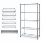 Thumbnail image #3 for Quantum WR74-1272S-5 72"W x 12"D x 74"H 5-Shelf 304 Stainless Steel Wire Shelving Starter Unit