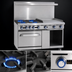Thumbnail image #3 for Imperial Pro Series 48-Inch Stainless Steel Gas Restaurant Range with 4 Open Burners, 24-Inch Griddle, Convection Oven, and Open Cabinet Base