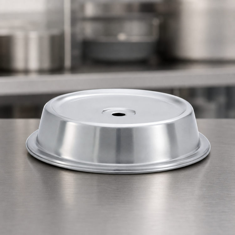 Product image #3 for Vollrath Round Stainless Steel Satin Finish Plate Cover for 11 13/16 to 11 7/8 Inch Plates