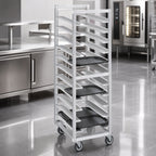 Thumbnail image #3 for Channel Manufacturing T445A Trapezoidal Aluminum Cafeteria Tray Rack, Single-Section End Load, 40-Tray Capacity, 15" x 20" Trays