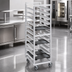 Thumbnail image #3 for Channel Trapezoidal Aluminum Cafeteria Tray Rack, Single Section, End Load, 40-Tray Capacity