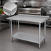 Thumbnail image #3 for Advance Tabco 72-Inch x 36-Inch Stainless Steel Work Table with Adjustable Undershelf and 1-1/2-Inch Rear Backsplash