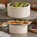 Thumbnail image #4 for American Metalcraft Hampton Collection Round Sun-Bleached Ribbed Wood Bowl/Riser, 104 oz.