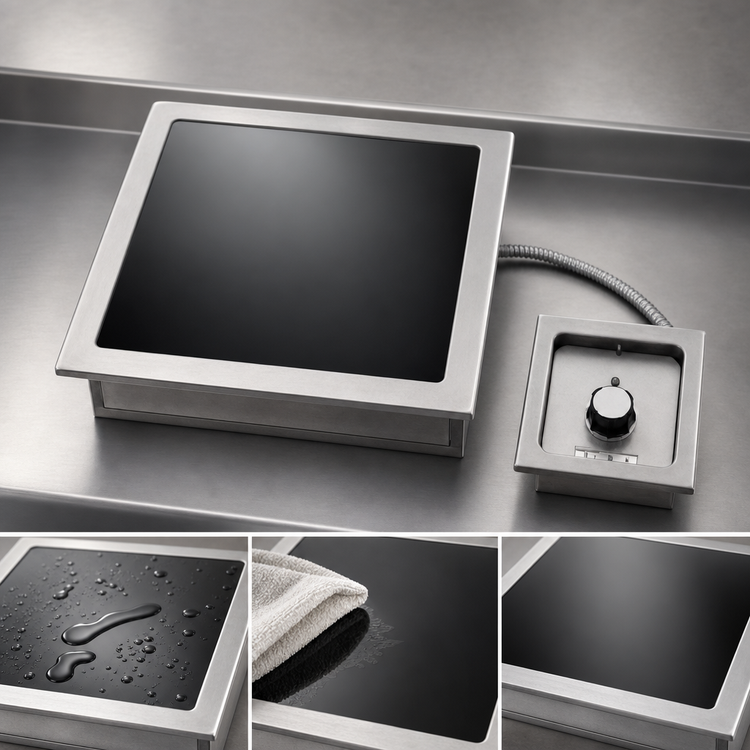 Product image #3 for Wells HC-1006 Built-In 12-5/8-Inch Electric Ceramic Glass Hotplate, 1-Burner, 120V
