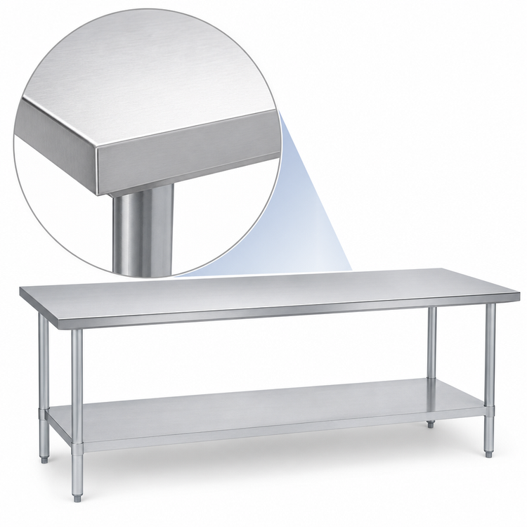Product image #3 for Duke 144-Inch Stainless Steel Work Table with Undershelf, 24-Inch Deep, 36-Inch High