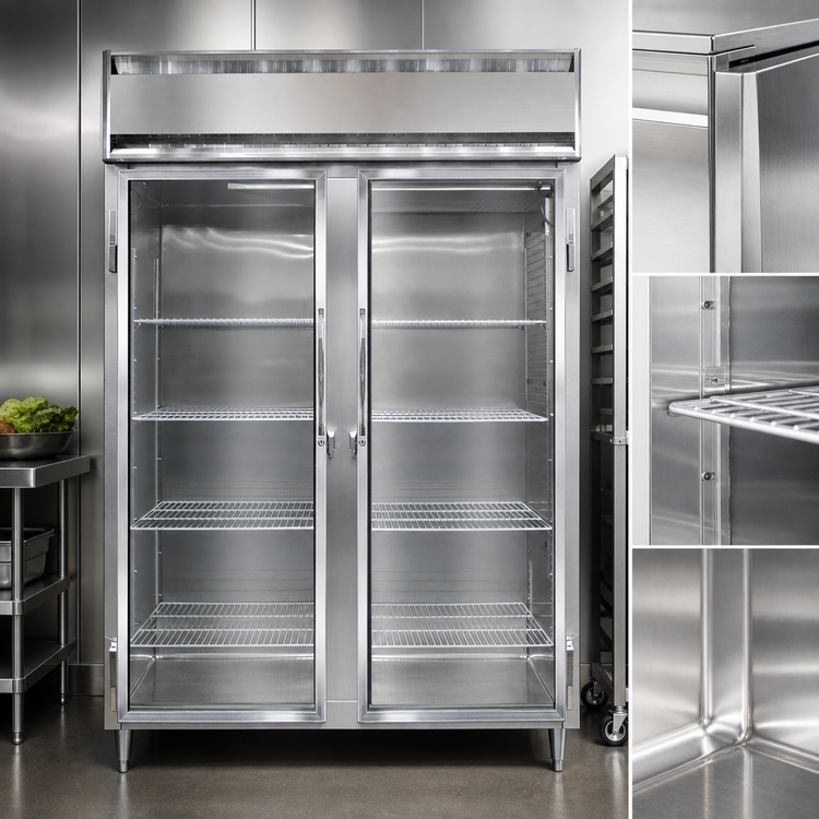 Product image #3 for Continental Refrigerator Designer Line D2FENSSGD Two-Section Wide Full-Height Glass Door Reach-in Freezer