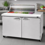 Thumbnail image #3 for Turbo Air PRO PST-60-08S-N-CL 60-Inch Two-Section Sandwich/Salad Prep Table with Clear Lid, 8-Pan Rail and 2 Solid Doors