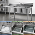 Thumbnail image #3 for Eagle Group 414 Series Three-Compartment Sink with 18-Inch Left Drainboard, 430/304 Stainless Steel, 74-3/8-Inch Wide