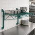 Thumbnail image #3 for Quantum Cantilever Single Shelf Wall-Mount Wire Shelving Unit, 30 x 24 Inches, Green Epoxy Antimicrobial Finish
