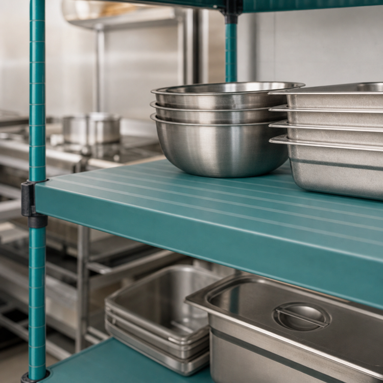 Product image #3 for QuadPlus Solid Polymer Shelf Mat with Wire Quad-Adjust Frame, 54 x 24 Inches