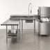 Thumbnail image #3 for Advance Tabco 108-Inch U-Shaped Soiled Dish Table with Left-Side Dishmachine Attachment, Dish Landing, and Pre-Rinse Sink