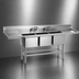 Thumbnail image #3 for Spec-Master FN Series 85-1/2-Inch Three-Compartment Sink with 30-Inch Left Drainboard, 14-Gauge Stainless Steel