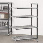 Thumbnail image #3 for Cambro Camshelving® Elements EXA213672V4480 Stationary Add-On Polymer Shelving Unit, 21 x 36 x 72 in, 4-Shelf, Vented, Speckled Gray