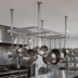 Thumbnail image #3 for John Boos Ceiling-Mounted Square Stainless Steel Pot Rack with 21 Double Hooks