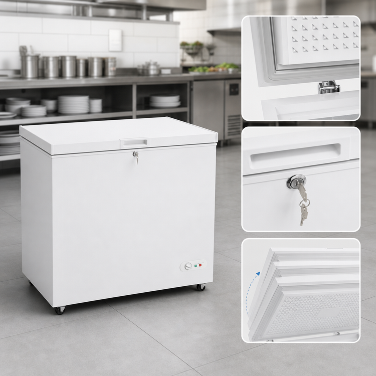 Product image #3 for Koolmore 7 Cu. Ft. Commercial Chest Freezer with Locking Solid Hinged Lid and Casters