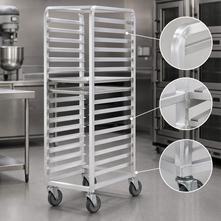 Product image #3 for Channel Standard Heavy-Duty Aluminum End-Load Bun Pan Rack, 10 Full-Size Pan Capacity