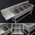 Thumbnail image #3 for John Boos Pro-Bowl 4-Compartment Sink with 24-Inch Left Drainboard, 12-Inch Deep Bowls, 16-Gauge Stainless Steel