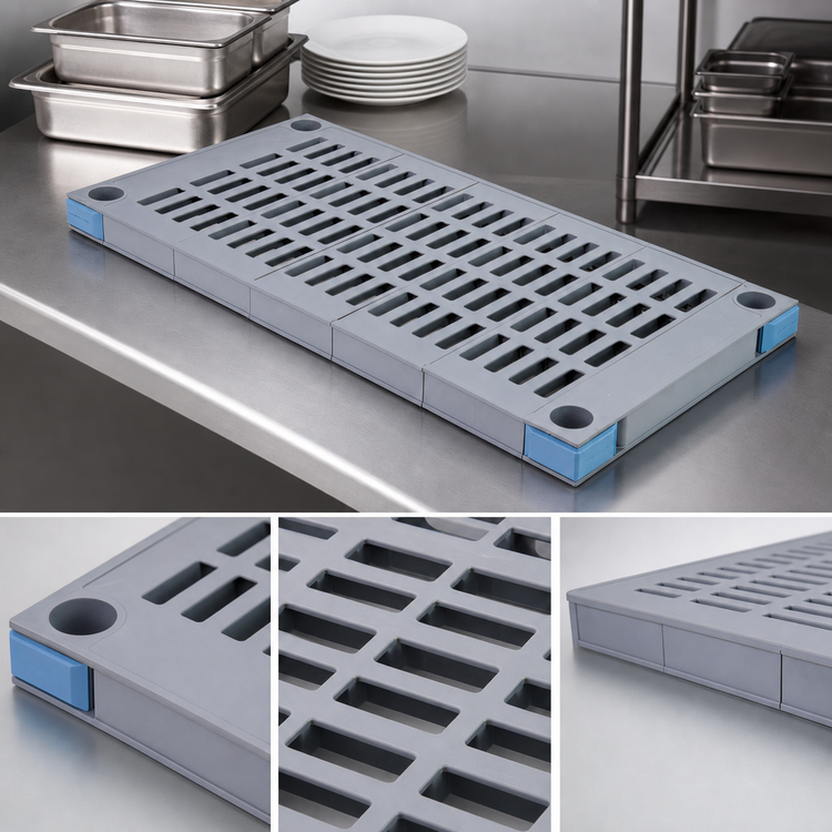 Product image #3 for Quantum Millenia 72-Inch W x 21-Inch D Gray Vented Polymer Shelf
