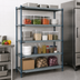 Thumbnail image #3 for Quantum 24 x 24 x 74 Inch 5-Tier Stationary Wire Shelving Unit with Plastic Mats