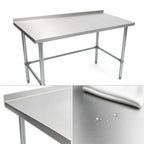 Thumbnail image #3 for John Boos Stallion ST6R1.5-3684GBK-X 84" x 36" Stainless Steel Work Table with 1-1/2" Rear Backsplash, 16-Gauge 300 Series Top, Galvanized Base