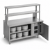 Thumbnail image #3 for Randell 99.5-Inch Modular Chef Service Counter Right Section with Breaker Panel, Plate Storage Cabinet and Double Overshelf