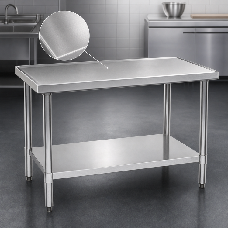 Product image #3 for Eagle Spec-Master Marine Series 72" x 24" Stainless Steel Flat Top Work Table with Adjustable Undershelf