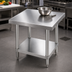 Thumbnail image #3 for Advance Tabco Budget Equipment Stand with 430 Stainless Steel Top and Galvanized Adjustable Undershelf, 36 x 30 x 24 Inches