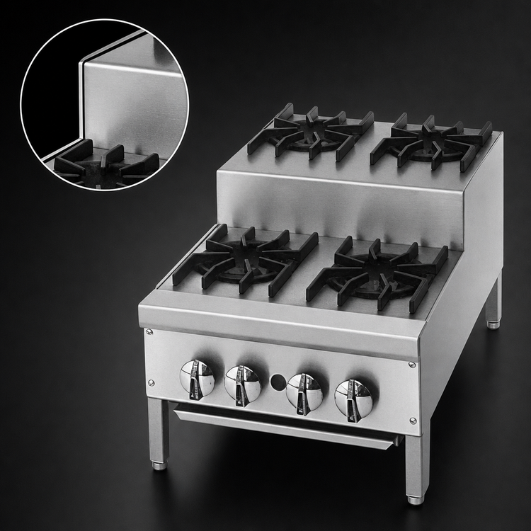 Product image #3 for Jade Range Supreme JHPE-2-224-F 24-Inch Gas Step-Up Hotplate with 4 Open Burners