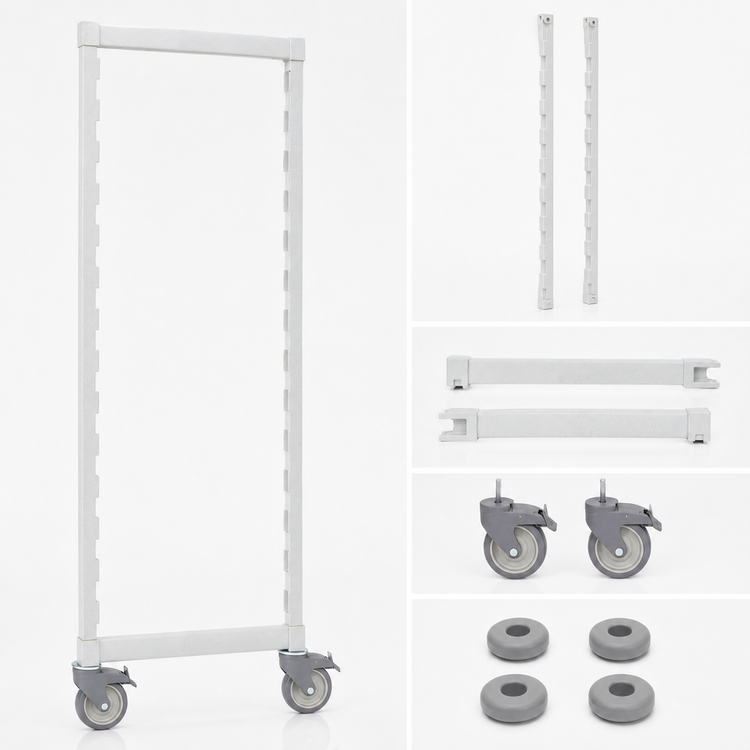Product image #4 for Cambro Camshelving Premium Series High Density Mobile Post Kit, 18 Inch Wide x 67-1/4 Inch High