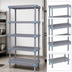 Thumbnail image #3 for Quantum Millenia 5-Shelf Polymer Shelving Unit with Dunnage Stand, 54 x 24 x 86 Inches, Gray