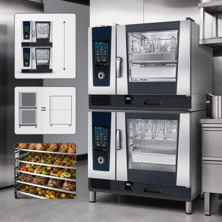 Product image #3 for RATIONAL iCombi Pro Double Stack 6-Full Size Electric Combi Oven Package, 208/240V, 3-Phase