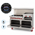 Thumbnail image #3 for American Range Green Flame 60-Inch Gas Range with 6 Open Burners, 24-Inch Raised Griddle/Broiler and Dual Ovens (ARGF-6B-24RG)