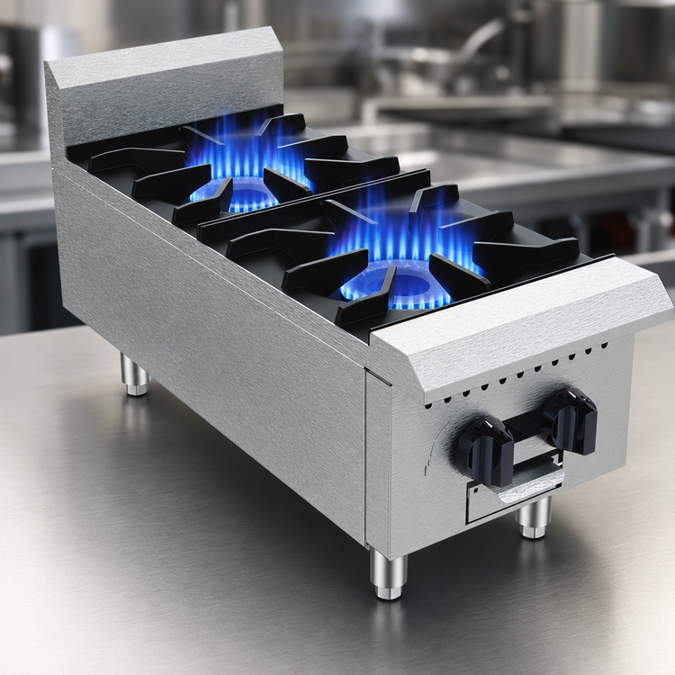 Product image #3 for Serv-Ware 12-Inch Two-Burner Liquid Propane Gas Hot Plate with Legs