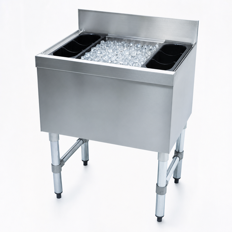 Product image #3 for Advance Tabco Underbar Basics™ 24-Inch Wide Cocktail Ice Bin, 16-Inch Deep, 100-Lb. Capacity