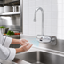Thumbnail image #3 for ChekPoint Electronic Wall-Mount Touchless Faucet with Rigid Gooseneck Spout, 4-Inch Centers, 2.2 GPM