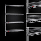 Thumbnail image #3 for Eagle Group Valu-Master A4-74-2124V 4-Tier Add-On Wire Shelving Unit, 24 x 21 x 74 Inches, Pewter Gray Epoxy