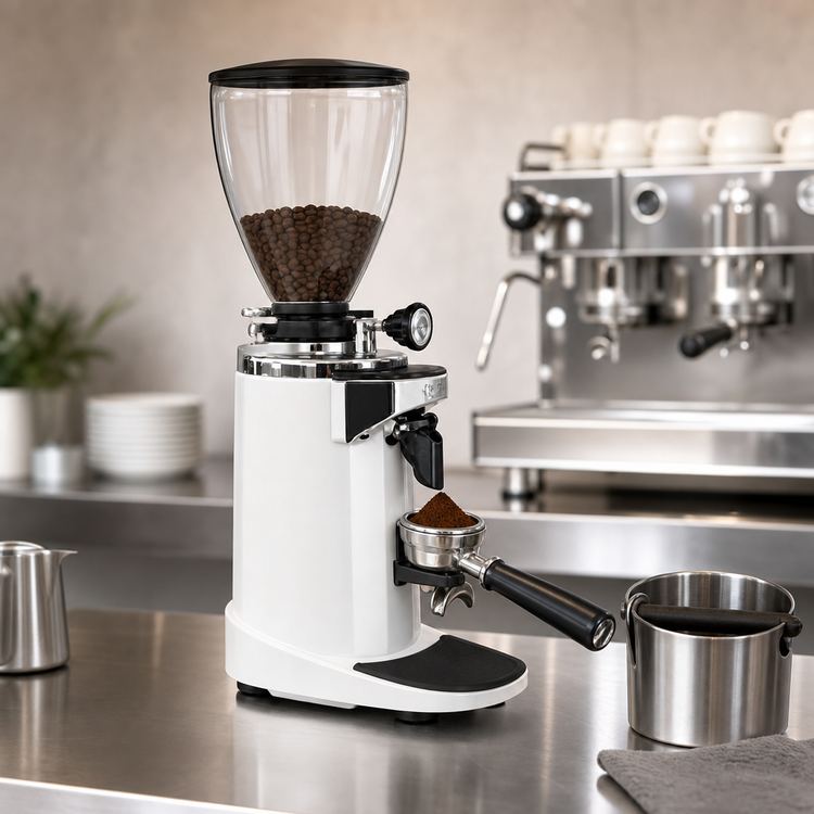 Product image #3 for UNIC Ceado E37T On-Demand Espresso Coffee Grinder with 83mm Titanium Burrs, White Finish