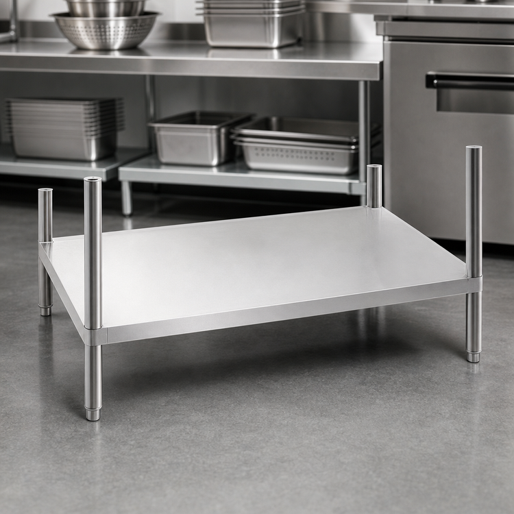 Product image #3 for Advance Tabco 54 Inch x 24 Inch Stainless Steel Adjustable Dishtable Undershelf