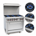 Thumbnail image #3 for Omcan 36-Inch Commercial Gas Range with 6 Open Burners and Standard Oven, Propane