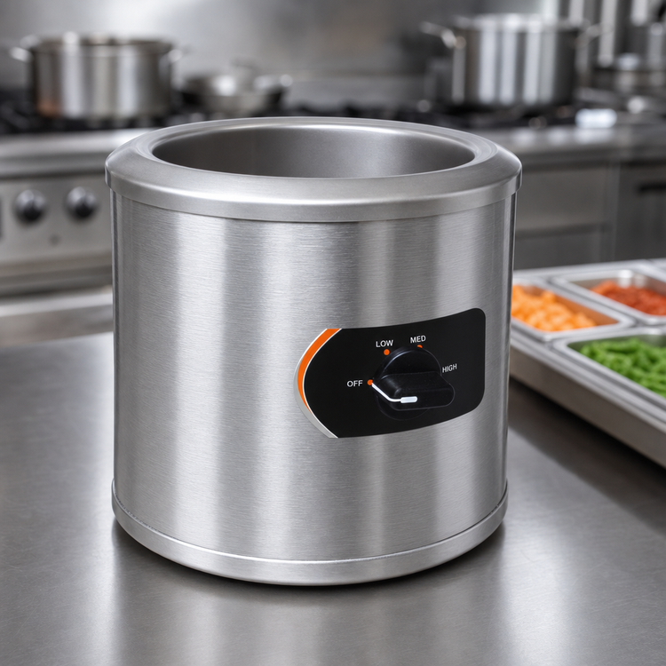 Product image #3 for Nemco 6103A Countertop Round Wet Cooker/Warmer, 11 Qt, Stainless Steel, 120V