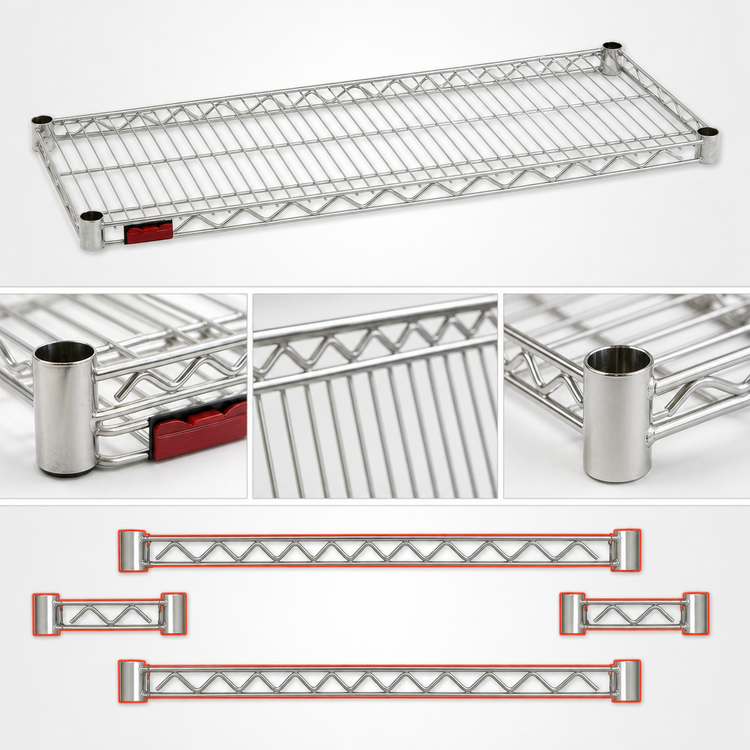 Product image #3 for Eagle Group QuadTruss 72-Inch x 24-Inch Stainless Steel Wire Shelf