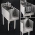 Thumbnail image #3 for Krowne Silver Series 12-Inch x 22.5-Inch Freestanding Blender Dump Sink with Recessed Step and Faucet