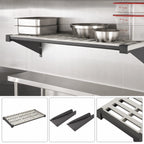 Thumbnail image #3 for Cambro Camshelving® Elevation EWSSK1842V580 Vented Wall Shelf Kit, 18 x 42 Inches, Brushed Graphite