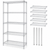 Thumbnail image #3 for Quantum WR86-1242C-5 Wire Shelving Starter Kit — 42 in W x 12 in D x 86 in H, 5-Shelf, Chrome Plated